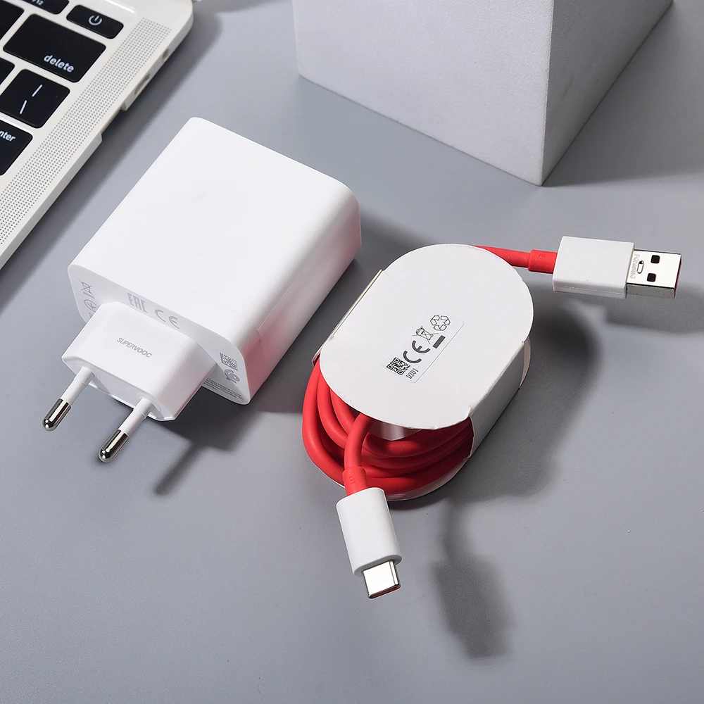 Para Oneplus 100W SuperVOOC adaptador de corriente UE de carga rápida con Cable de USB-C para 1+ 15 13R Ace6 Ace5 pro 3V Nord Ce 4Lite