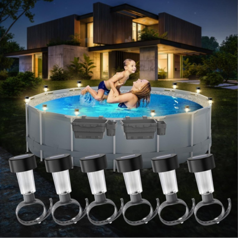 1-10pc à prova dwaterproof água solar pendurado led piscina luz cilindro forma lâmpada branca quente para jardim ao ar livre acima do solo piscina iluminação uso