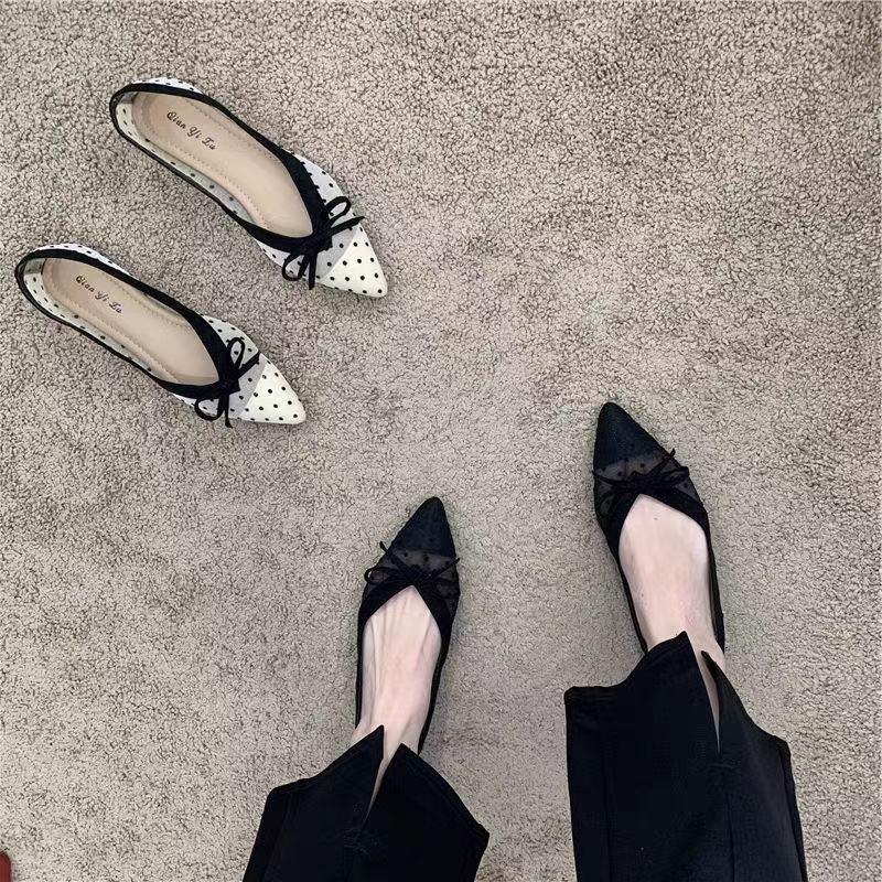Fashionable Hot Selling New Comfortable Large Pize Women's Shoes Spring/Autumn Elegant Pointed Sexy Bow Banquet Mary Jane Shoes