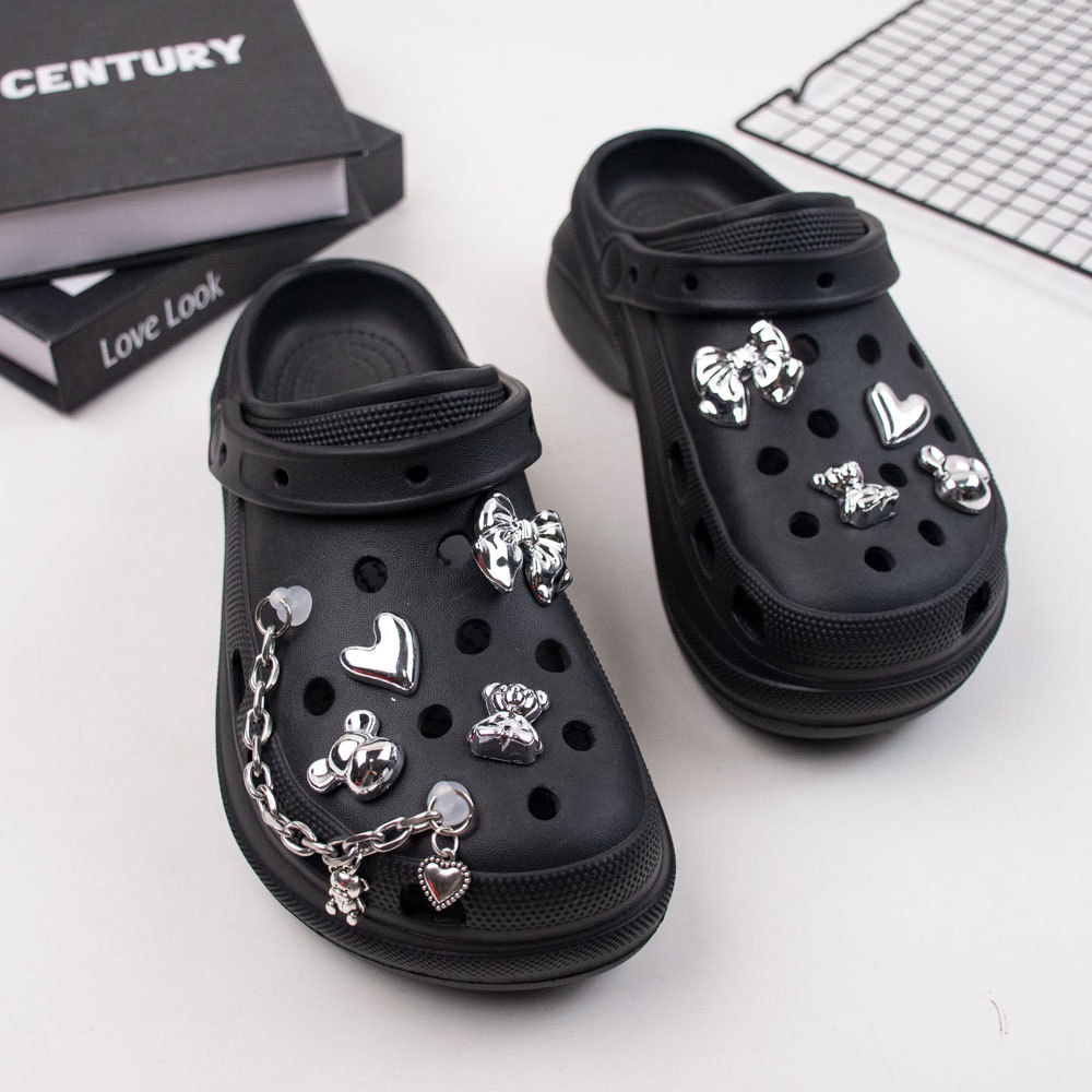 9 Peças de Acessórios de Moda de Verão para Calçados: Berloques DIY de Acrílico com Borboleta e Urso de Desenho Animado, Fivelas Decorativas para Crocs