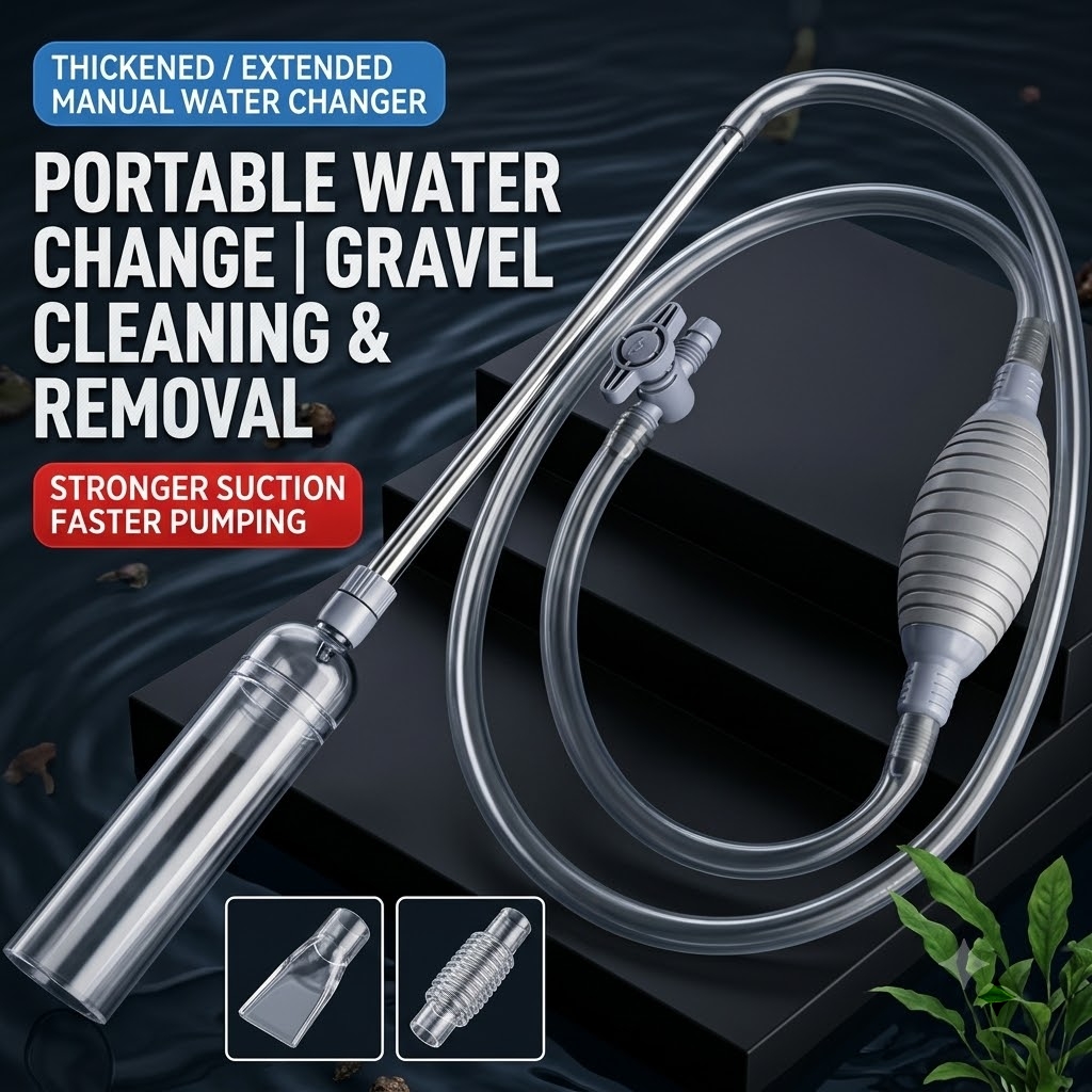 Aquarium siphon,manual water changer,fish tank gravel cleaner,fish waste suction tool