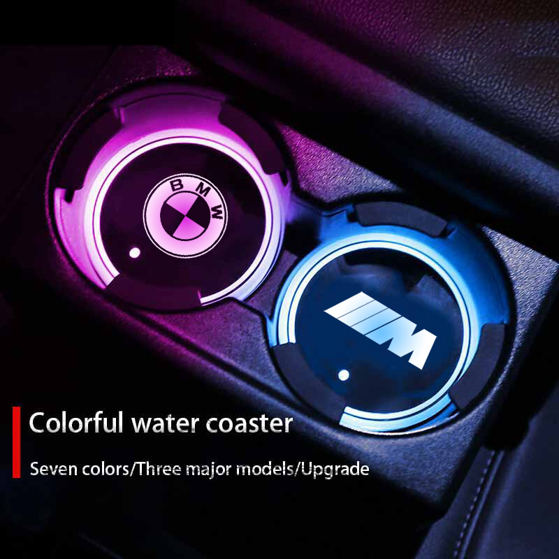 Soporte para vasos LED luminoso para coche, lámparas de posavasos para BMW M E46 E90 E60 F30 E39 F10 F20 E87 E36 F20 E92 1 2 3 5 Series X1 X3 X5 X7