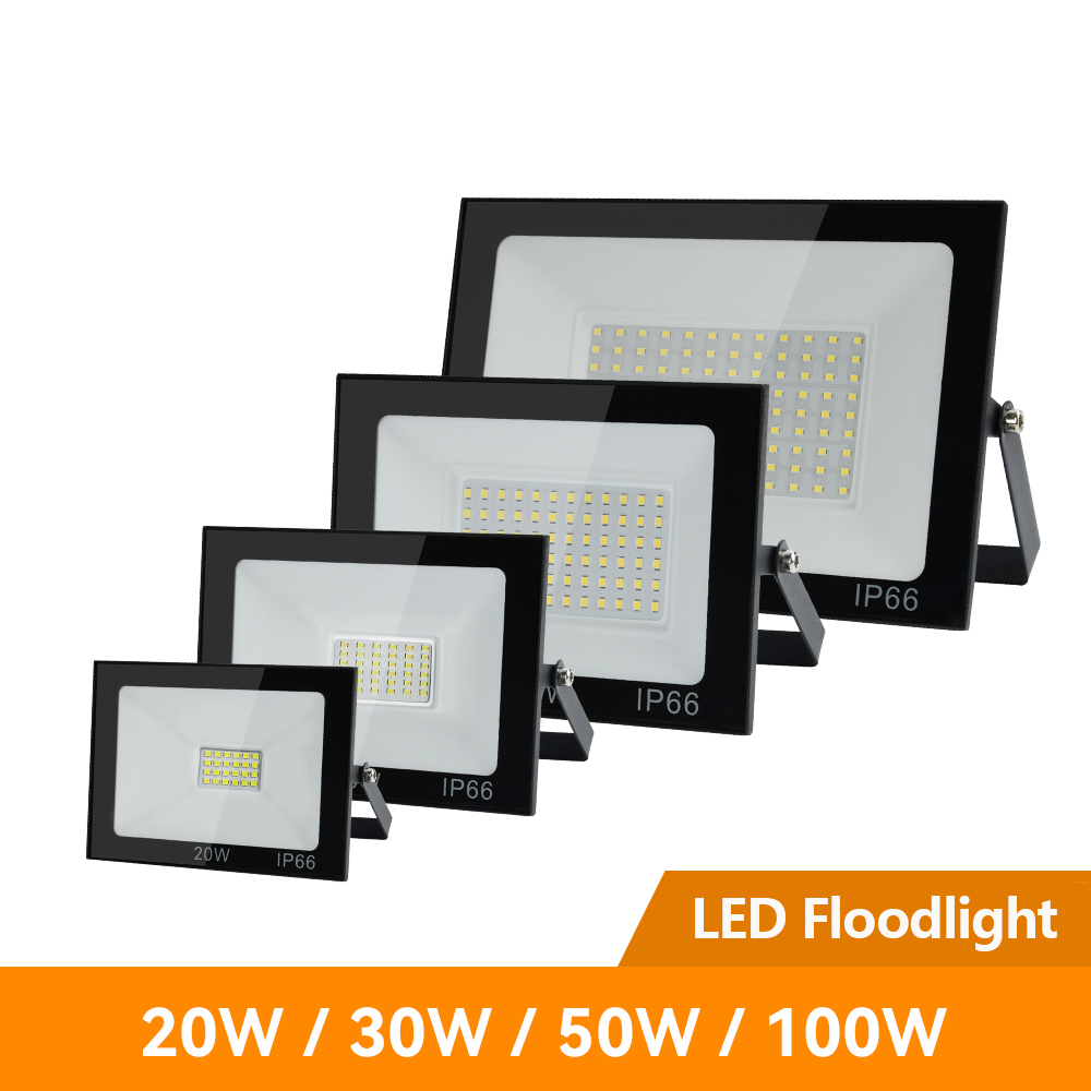 Luz de inundación LED 10W 20W 30W 50W 100W AC220V Reflector exterior farola Led lámpara de pared Exterior para jardín
