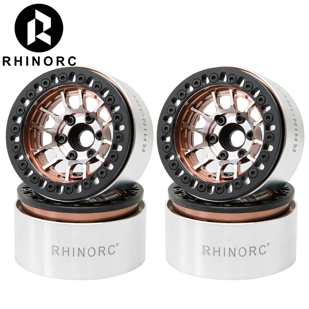 RhinoRC MOZA Negative OffSet Aluminium 1,9 Zoll Felge 4 Stück für 1/10 RC Crawler Car Axial SCX10 RR10 Wraith TRX4 TRX-6