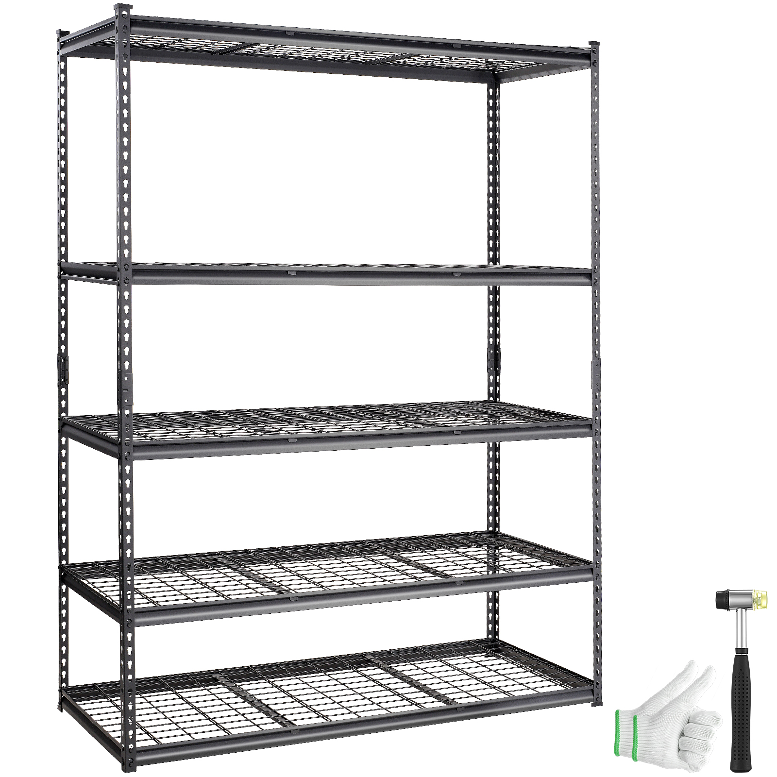SucceBuy 5 camadas ajustável 2000 lbs unidade de armazenamento prateleiras de garagem pesadas organizador rack de fio para cozinha despensa porão