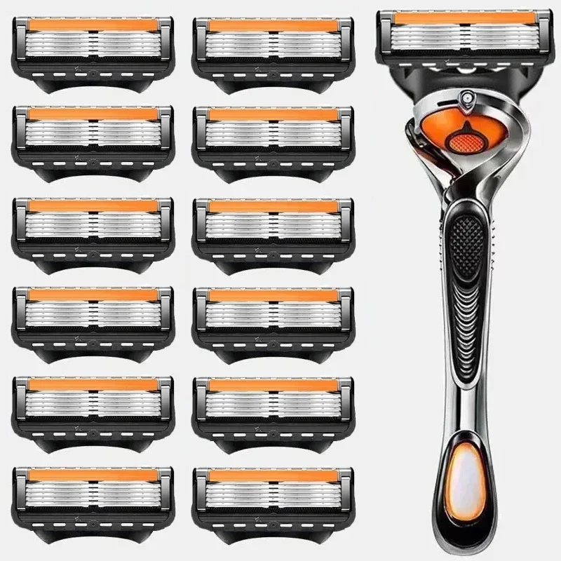 4/12/16 pièces 5 couches hommes rasoir Fusion Pro puissance rasage rasoir mâle visage barbe tondeuse à cheveux 5 couches lames recharges de remplacement