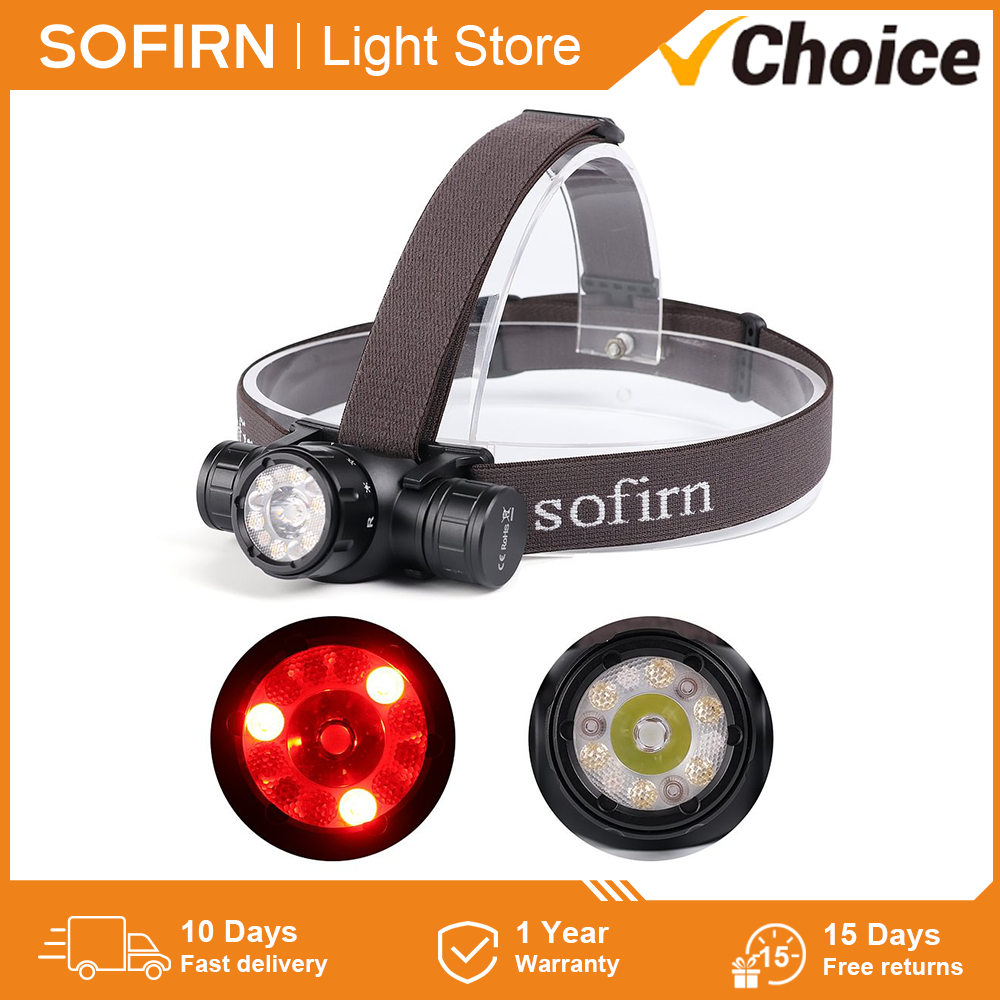 Sofirn HS21 Stirnlampe, 2000 lm, Infrarot-Induktions-Taschenlampe, 18650 USB C, wiederaufladbare Taschenlampe, SFT40, rote LED, leistungsstarker Scheinwerfer, IP65