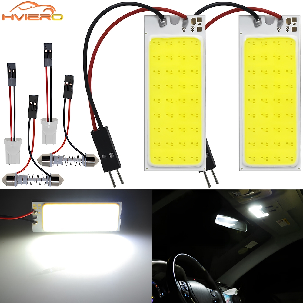 2X White T10 W5W Cob 16SMD 24SMD 36SMD 48SMD Car Led Clearance License Panel Lamp Auto Interior Reading Bulb Trunk Festoon Light