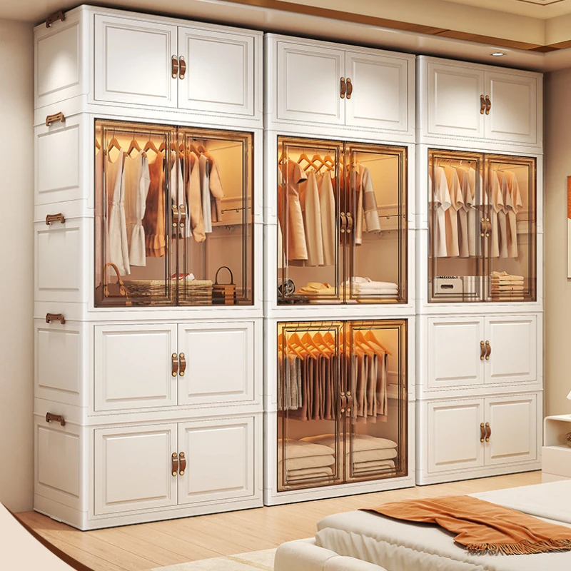 Tür Kleiderschrank Lagerung Schlafzimmer Organizer Partitionen Platzsparende Haushalt Einfache Schrank Kleidung Box Vestidores Trendy Möbel