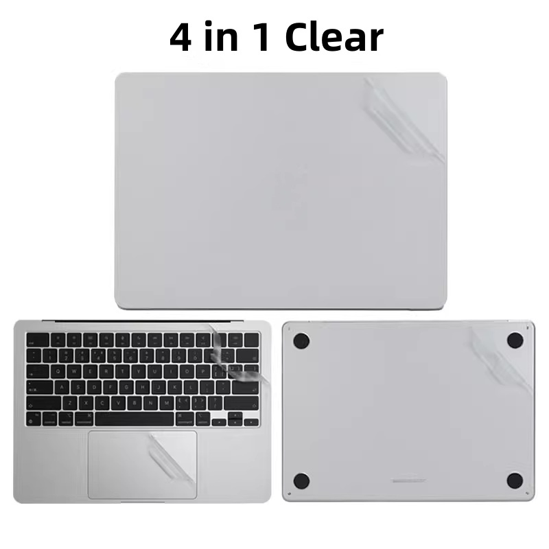 2026 Pełna, matowa, przezroczysta naklejka ochronna na całe urządzenie do MacBook Pro 14" 16" M2 M3 M4 M5 Air 13 cali 15" Touchpad + Nakładka na podkładkę pod nadgarstki