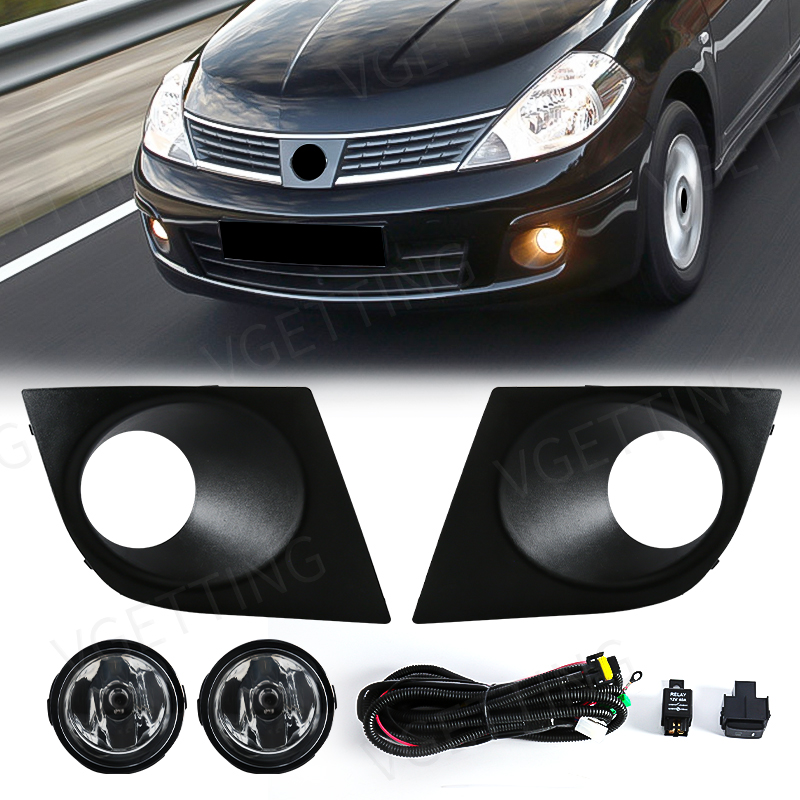 Luz de nevoeiro para Nissan Tiida, lâmpada de nevoeiro LED, tampa dos faróis, capô, acessórios do carro, 2007, 2008, 2009, 2010, 2011, 12V, esquerda, direita