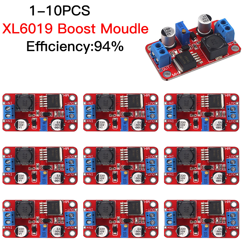 Módulo de Potência DC-DC Step Up XZG XL6019, Conversor de Voltagem DC-DC Ajustável, Saída de 3V-40V para 5V-45V, Fonte de Alimentação 1-10PCS