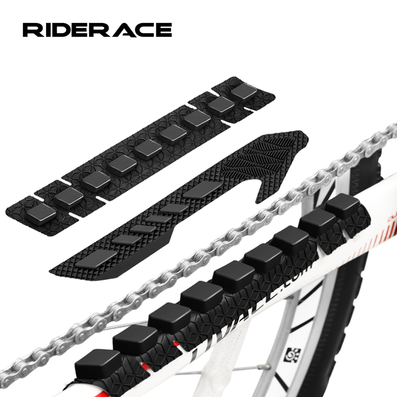 Protezione per fodero orizzontale per bicicletta MTB Protezione per telaio per catena in silicone 3D per adesivo di protezione per catena per mountain bike da ciclismo su strada