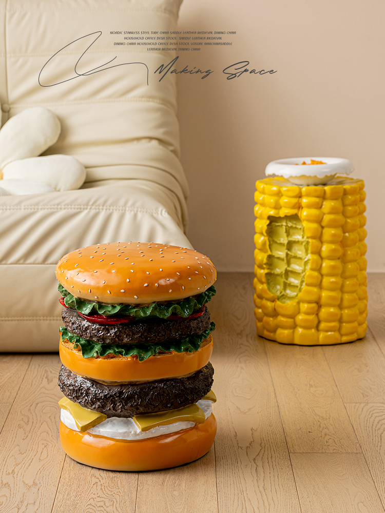 Nordic Moderne Harz Hamburger Hocker Käse Seite Tisch Eis Hocker Nigo Mais Hocker Hause Dekoration Handwerk Hocker