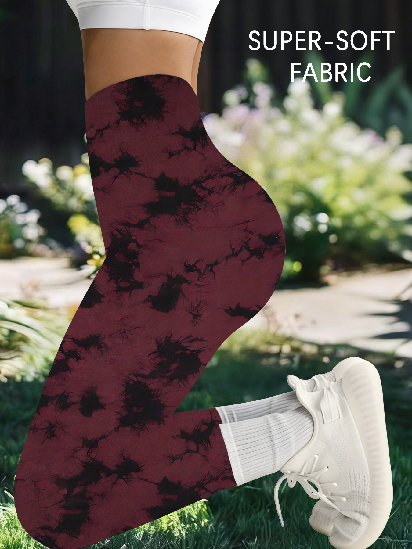 Leggings Tie Dye Super Macias de Cintura Alta para Mulheres, Yoga, Corrida, Academia, Sem Transparência, Calças de Treino Ativas