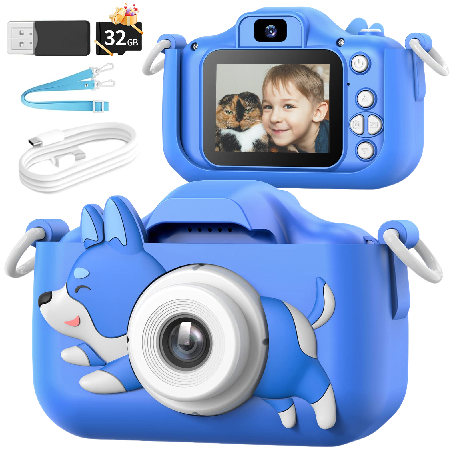 Crianças câmera digital dupla câmera hd 1080p câmera de vídeo brinquedos mini cam display colorido crianças brinquedo para aniversário/presente de natal