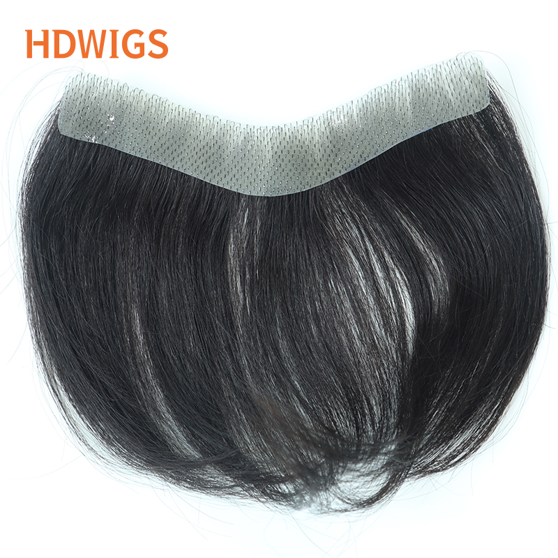 Toupee Man Front Hairine V Style Human Hair Wigs for Men 100% Human Remy Hairpiece System Wysokiej jakości męska proteza kapilarna