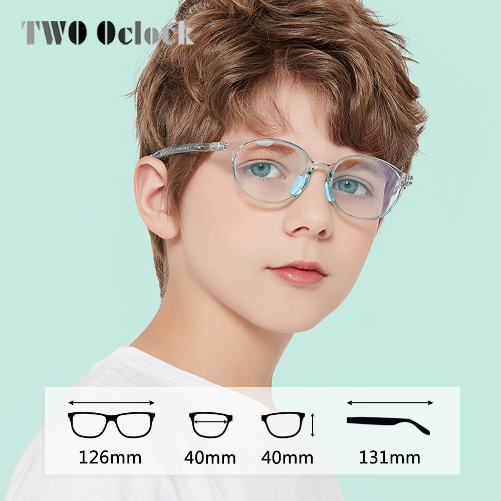 ZWEI Oclock Qualität Schutzhülle Bluelight Gläser Kinder Kinder Brillen Rahmen Keine dioptrien Gläser Runde Optic Rahmen TR90 D5114