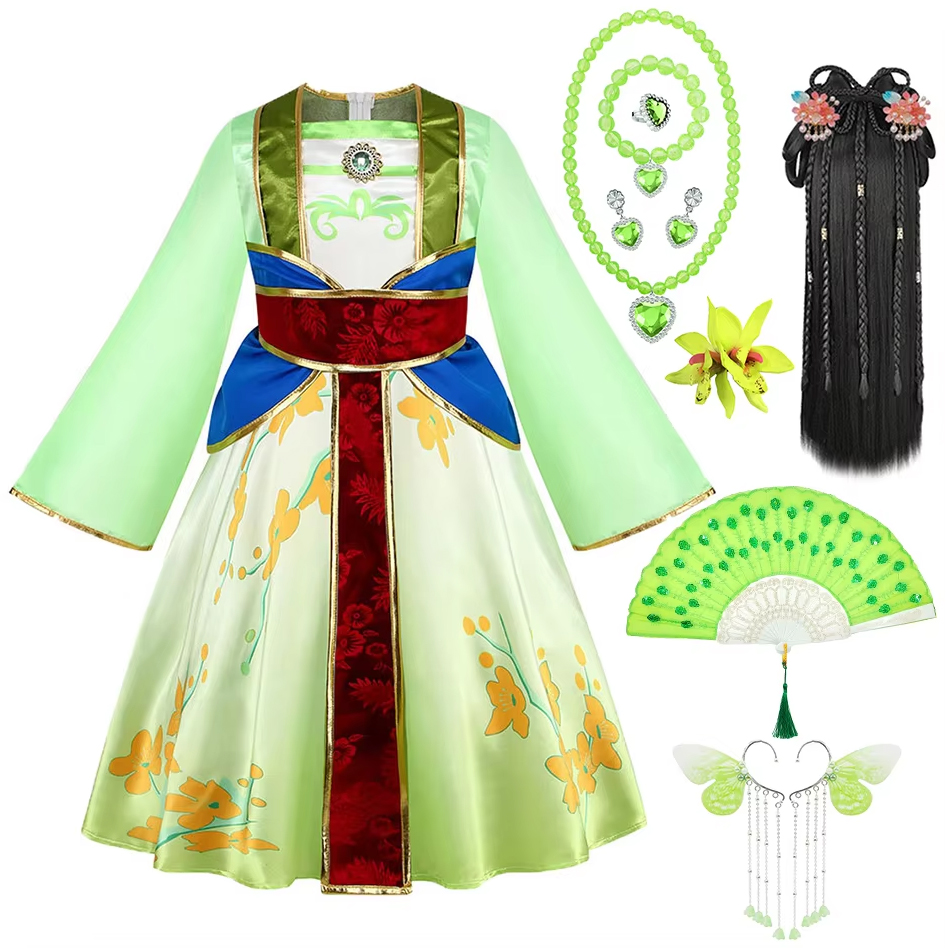 Vestido de princesa Mulan para niños, disfraz tradicional Hanfu de estilo chino para niñas, ropa de hadas para fiesta de Carnaval y cumpleaños