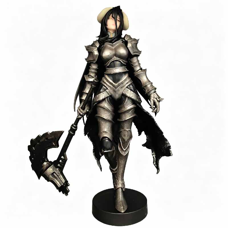 24cm OVERLORD King of the Undead Albedo Armor Design Model Figure Collection Series Mainan Boneka Hadiah Ulang Tahun untuk Penggemar