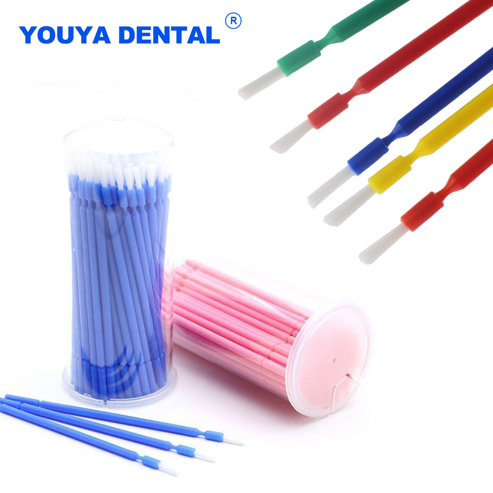 Microcepillo largo para odontología, microcepillo plegable para blanqueamiento Dental, herramientas de extensión, materiales desechables