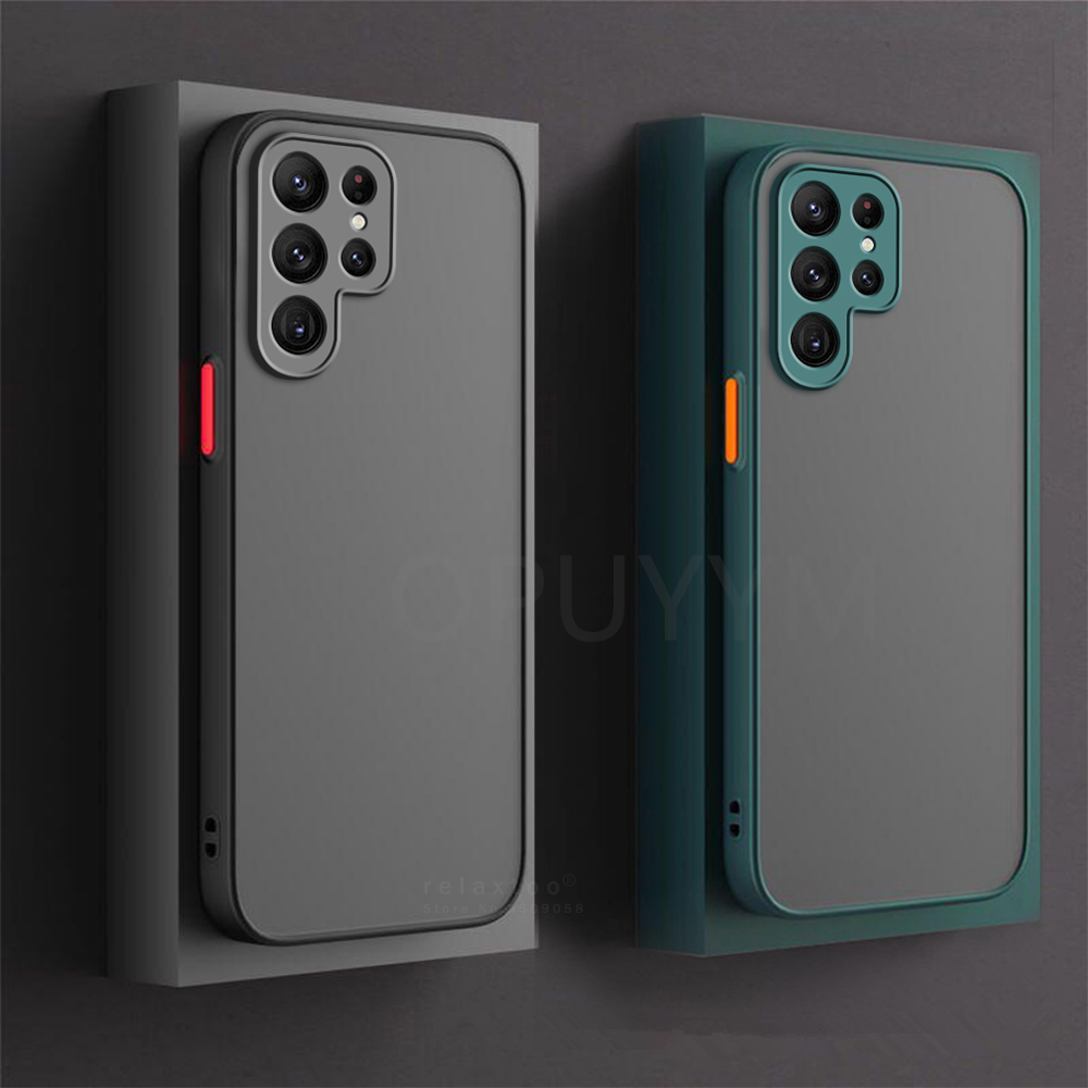 Funda de teléfono mate para Samsung Galaxy S23, S22, S21, S20 Ultra Plus, A52, A52S, A53, A54, A72, A13, A71, A32, 5G, parachoques duro a prueba de golpes