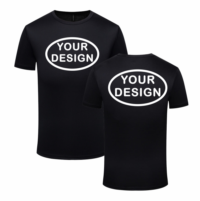 Camiseta personalizada de secado rápido con parte delantera y trasera impresa personalizada con su propio logotipo, foto de texto, camiseta de regalo personalizada