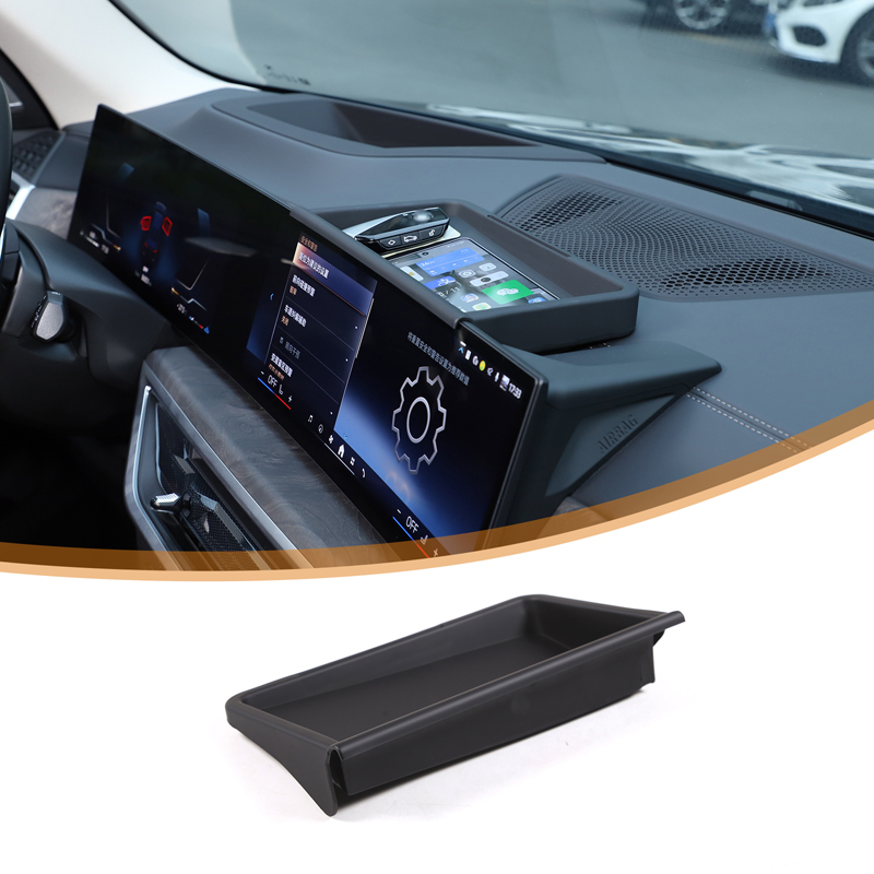 Für BMW X5 X6 X7 G05 G06 G07 2023 2024 ABS Schwarz Auto Navigation Bildschirm Hinten Lagerung Box Multifunktionale Lagerung box Zubehör