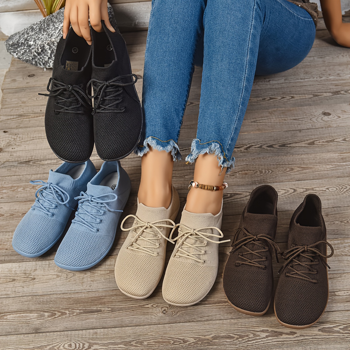 Mulheres tênis de ajuste largo apartamentos minimalista respirável tênis de largura larga malha descalço sapatos de caminhada confortáveis sapatos casuais