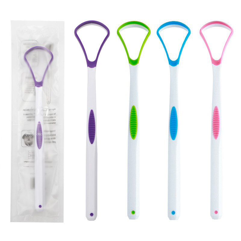 1Pcs Tongue Scraper Handle Double-sided Fresher Breath Healthy Tongue Cleaner Cleaning Brush Oral Hygiene Tool