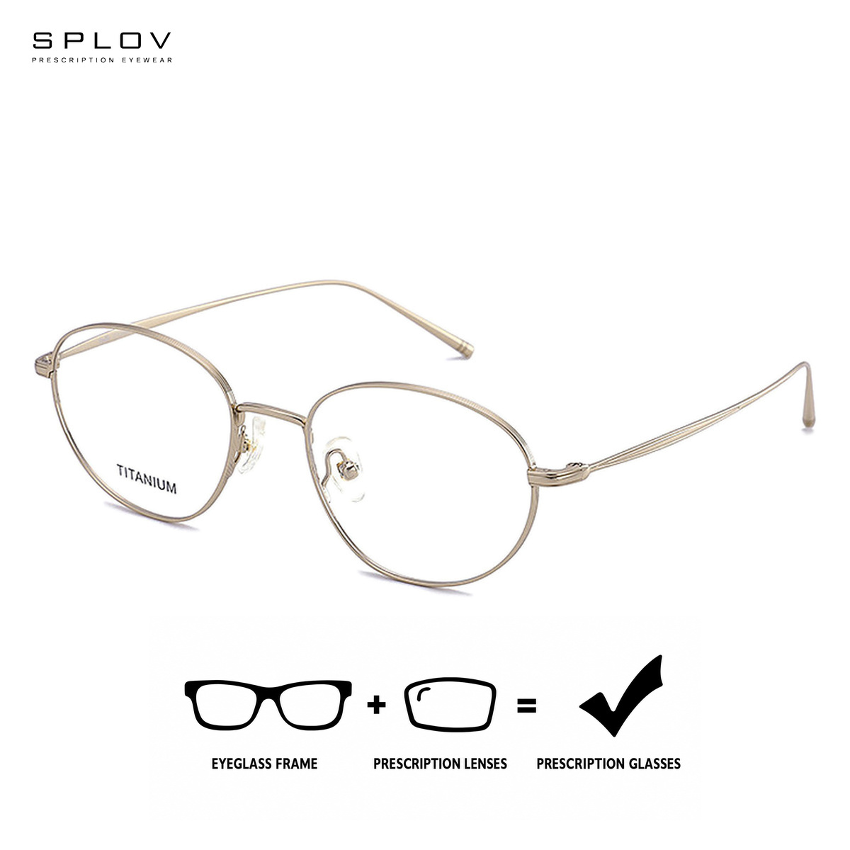 SPLOV Fashion Round Metal Prescription Glasses Professional Customized Anti Blue Light Photochromic Prescription Glasses