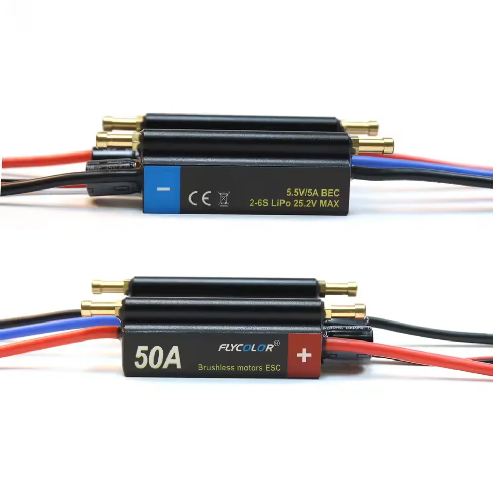 FlyColor 30A 50A 70A 90A 120A RC BOAT ESC étanche 2-6S Lipo contrôleur de vitesse sans brosse avec carte de programme pour moteur de bateau RC