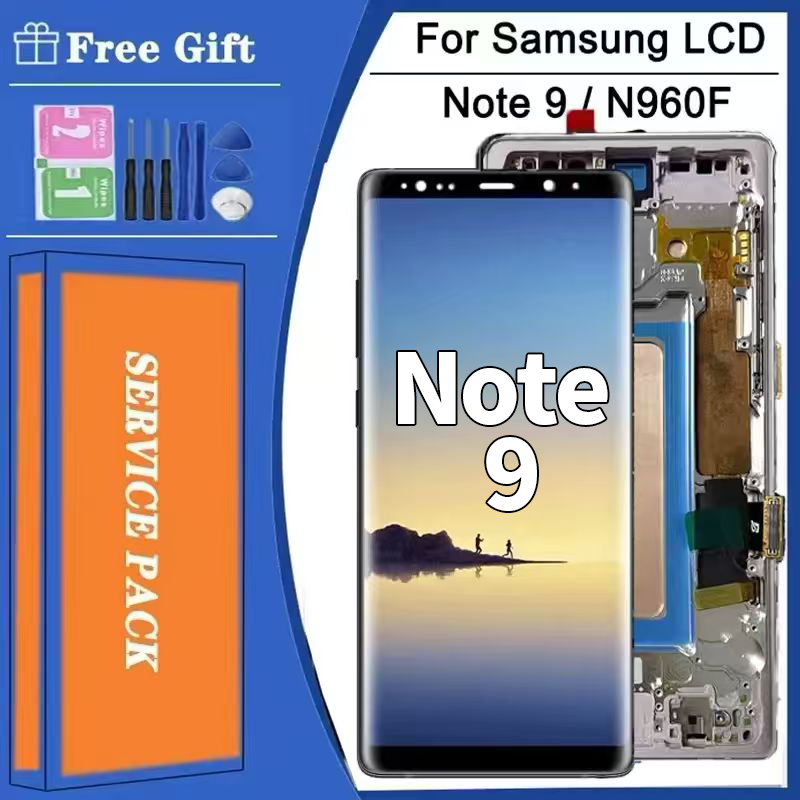 100% тест для Samsung Note9, ЖК-дисплей, преобразователь сенсорного экрана в сборе для Samsung Note 9 N960F N960U N9600, ЖК-рамка