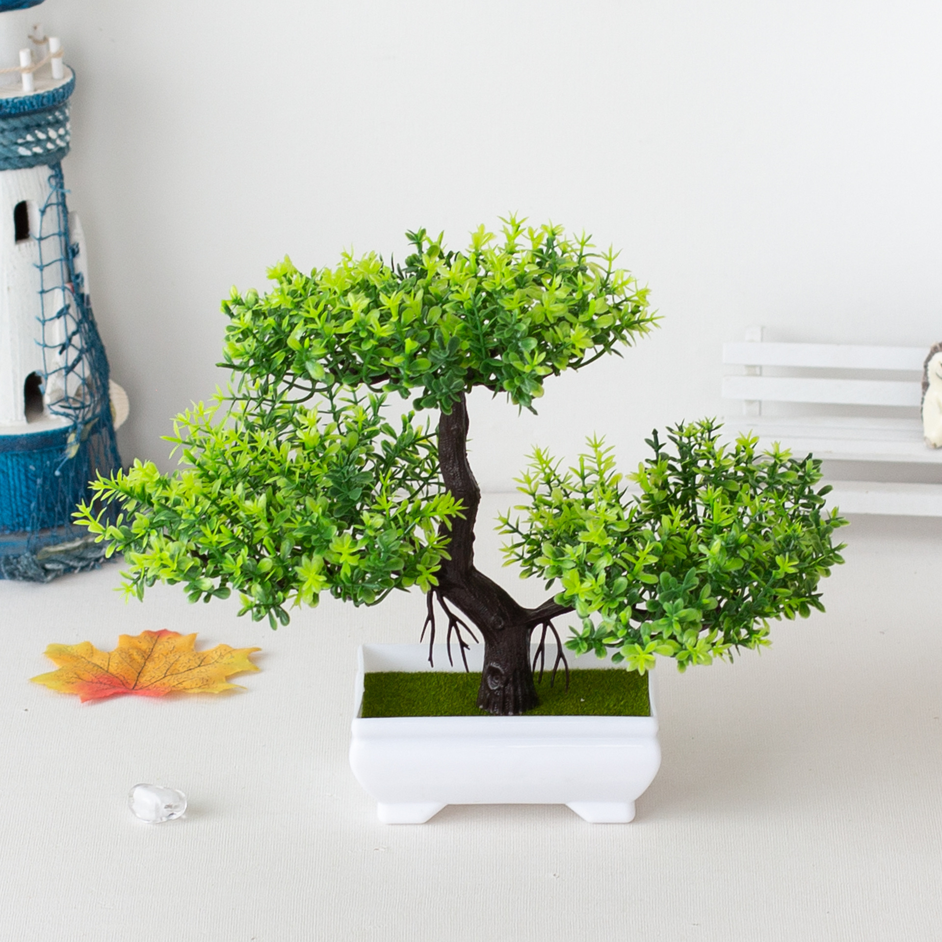 人工木の植物盆栽小さなツリーポット偽の植物の花鉢植えの装飾品ガーデンテーブルホームルーム寝室の家の装飾