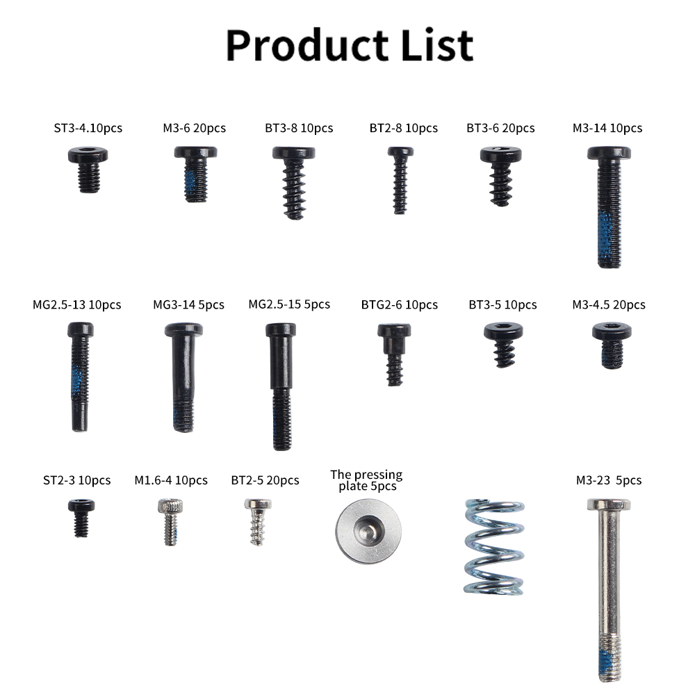 For Bambu Lab X1 P1 AMS Lite Screws Kit High Quality Top Mount Screws Kit  For Bambu X1/P1/AMS 3D Printer Parts