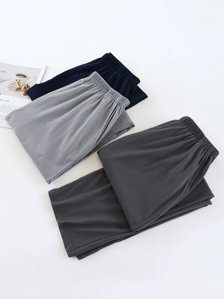 Calças de pijama masculinas primavera e outono casual solto fino verão tamanho grande pode ser usado fora de casa calças
