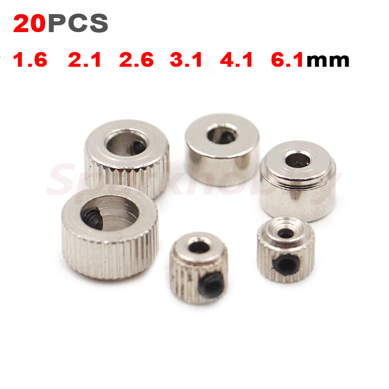 20PCS Sparkhobby 1.6mm 2.1mm 2.6mm 3.1mm 4.1mm 5.1mm Ruota in metallo Collare blocco Carrello di atterraggio Fermacorda e ganci RC parti di aerei ad ala fissa