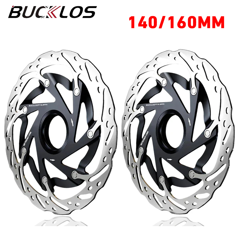 Rotor Centerlock BUCKLOS 140/160mm dengan Pengunci, Rotor Cakram Rem MTB Floating, Pembuangan Panas, Cakram Rem Sepeda, 1/2PC Hidrolik