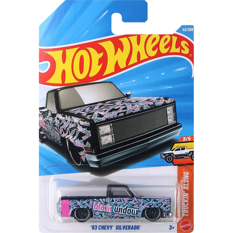 Оригинальный автомобиль Hot Wheels 83, игрушка Chevy Silverado для мальчика, 1/64, литой под давлением Voiture Truckin Along Brinquedos, коллекционный подарок на день рождения 2026B