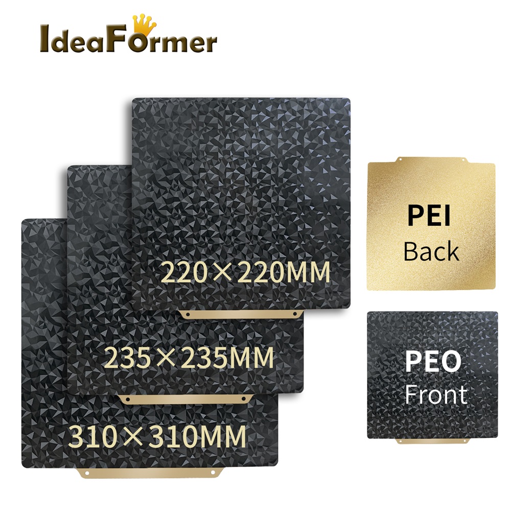 Dwustronne podgrzewane łóżko PEO/PET+PEI 180/220/235/300/350mm Elastyczny arkusz Ender 3 Łóżko magnetyczne Części do drukarek 3D Płyta montażowa gorącego łóżka