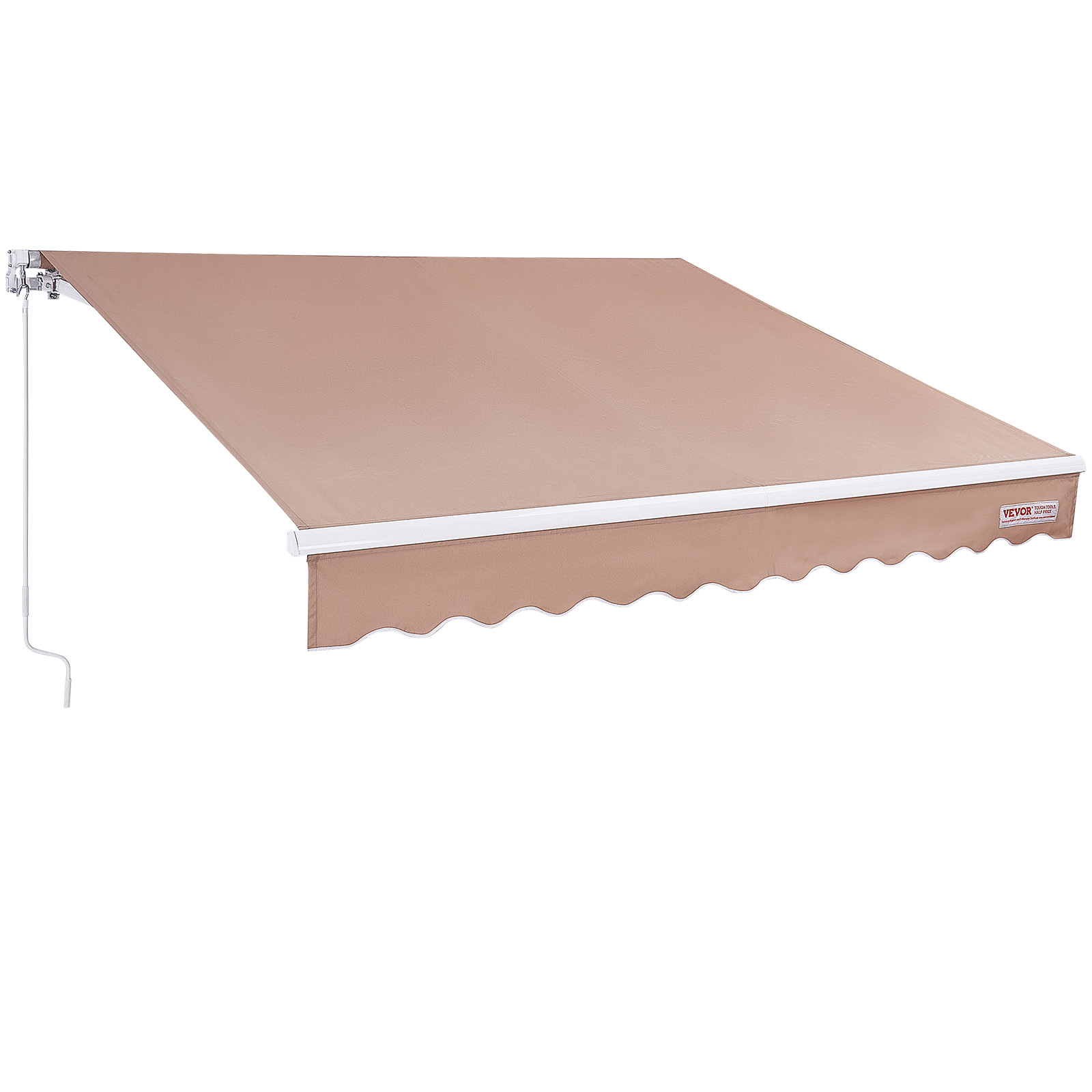 SucceBuy Toldo retráctil manual Toldo exterior Parasol retráctil Poliéster resistente al agua Puerta de patio Ventana para patio trasero