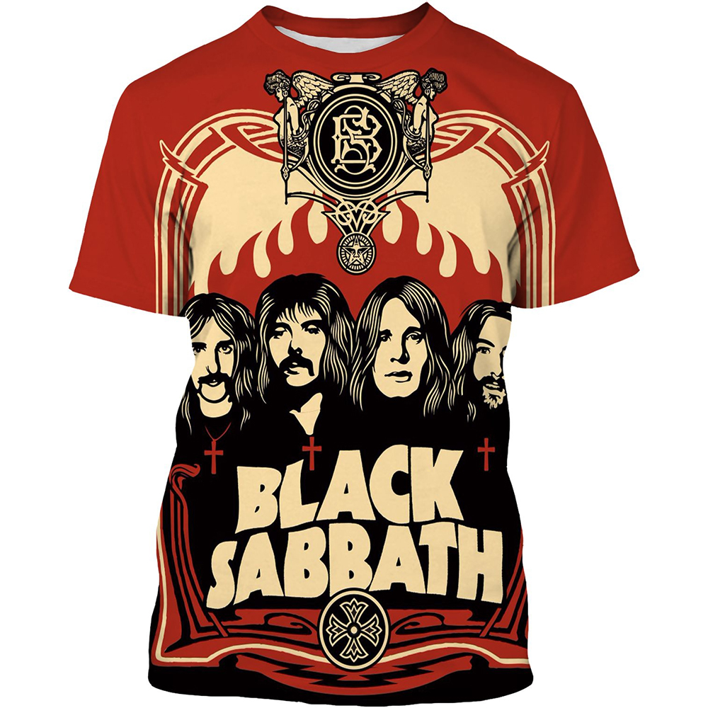 Летняя новая модная мужская футболка Black Sabbath с 3D принтом, Повседневная крутая футболка в стиле хип-хоп с коротким рукавом