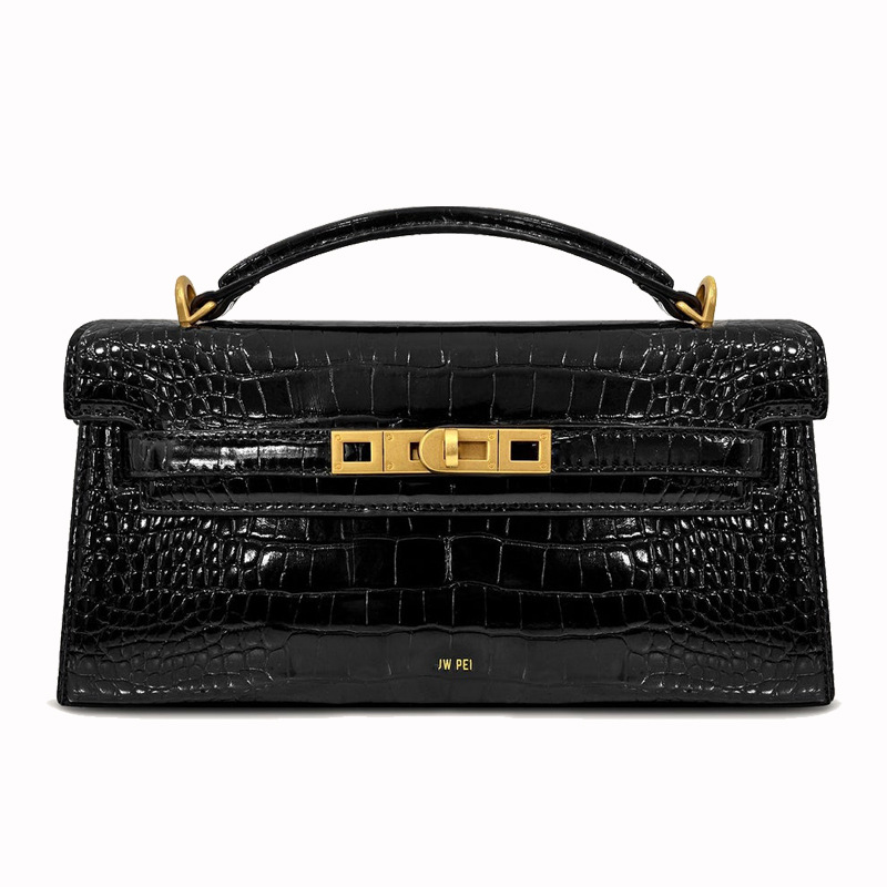 Bolsa Transversal Premium JW PEI Noor com Padrão de Couro, Estilo Urbano Minimalista para Mulheres - Bolsa Multiuso para Uso Diário