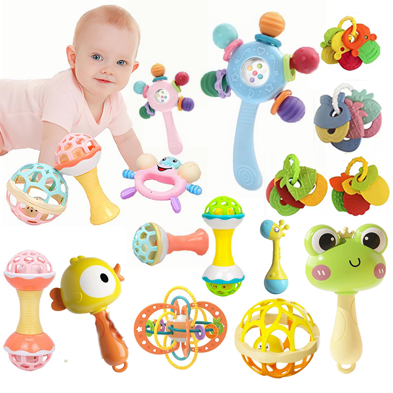 Baby Entwicklung Spielzeug 0 6 12 Monate Sensorischen Baby Beißring Rassel Hand Grip Spielzeug Weiche Zahnen Pädagogisches Spielzeug Spiele für Babys