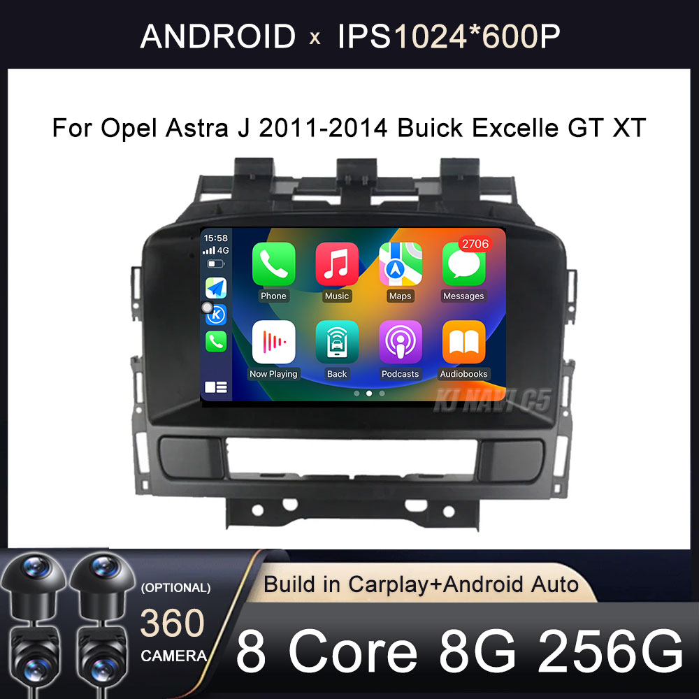 Per Opel Astra J 2011-2014 Buick Excelle GT XT Radio Carplay Lettore multimediale per auto Sistema intelligente Navigazione automatica Android