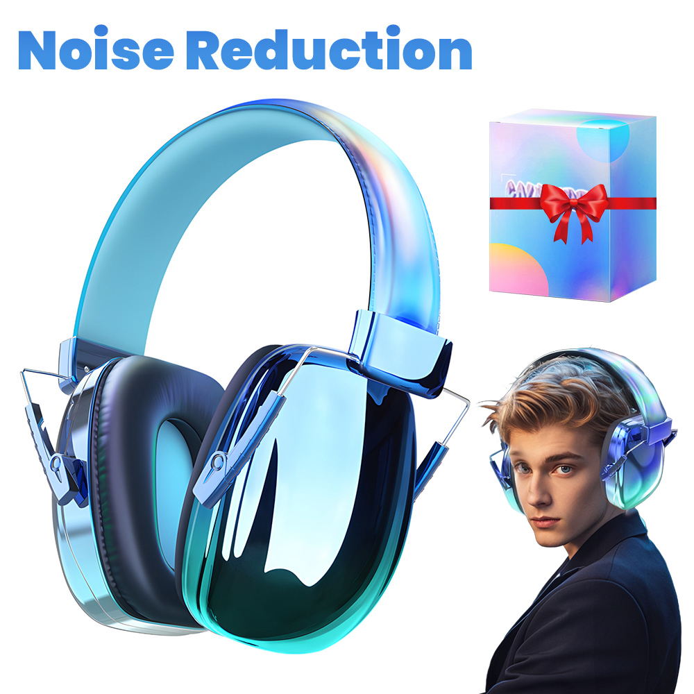 QearFun 34dB Orejeras con cancelación de ruido Auriculares para adultos Niños Autismo Protección auditiva ajustable para disparar