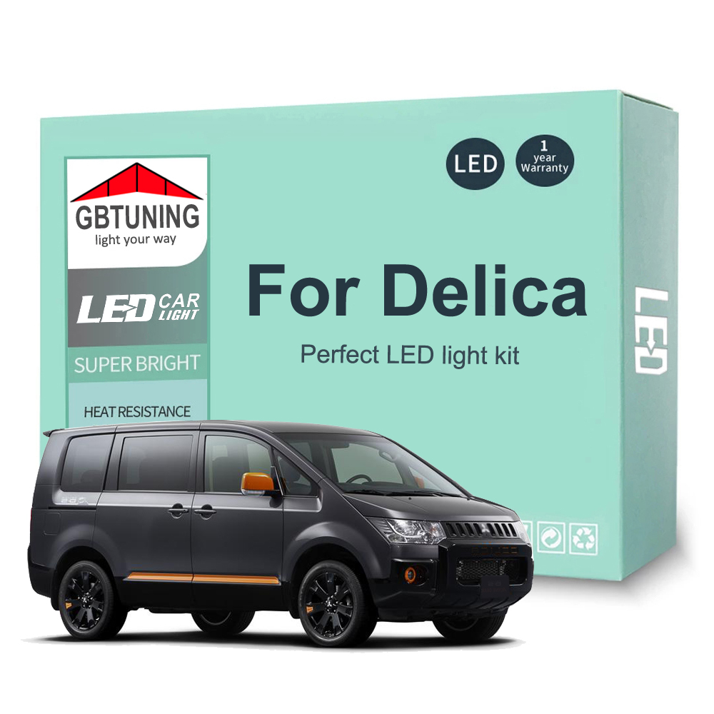 12Pcs LED ภายในหลอดไฟสำหรับ Mitsubishi Delica D5 D:5 CV5W CV2W 2007-2015 2016 2017 2018รถแผนที่โดม Trunk โคมไฟ Canbus