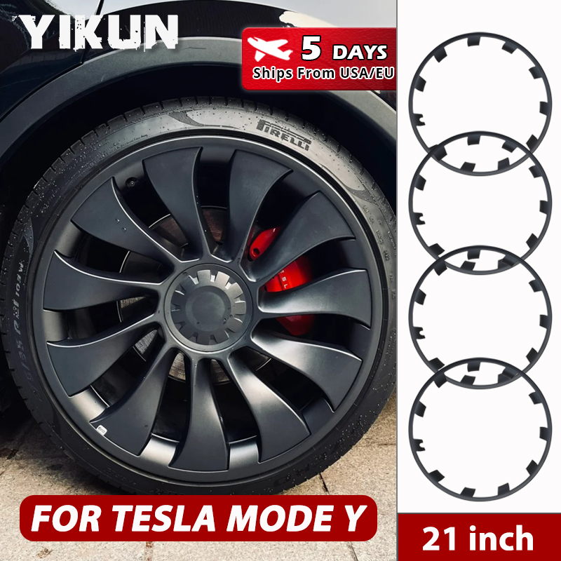 Cubierta de llanta completa para coche Tesla, accesorio de recambio para rendimiento de rueda, 4 piezas, 21 pulgadas, 2018-2023