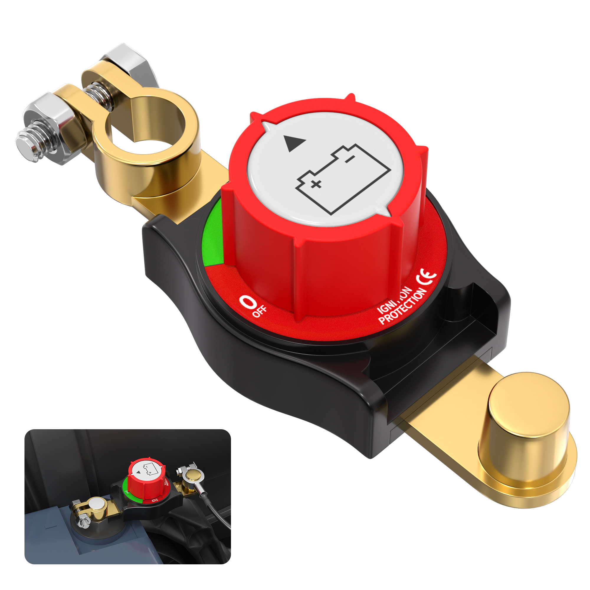 Top Post Batterij Disconnect Switch 12V-48V Batterij Kill Switch Negatieve Aan/Uit Batterij schakelaar voor Auto's Voertuigen Campers en Boten