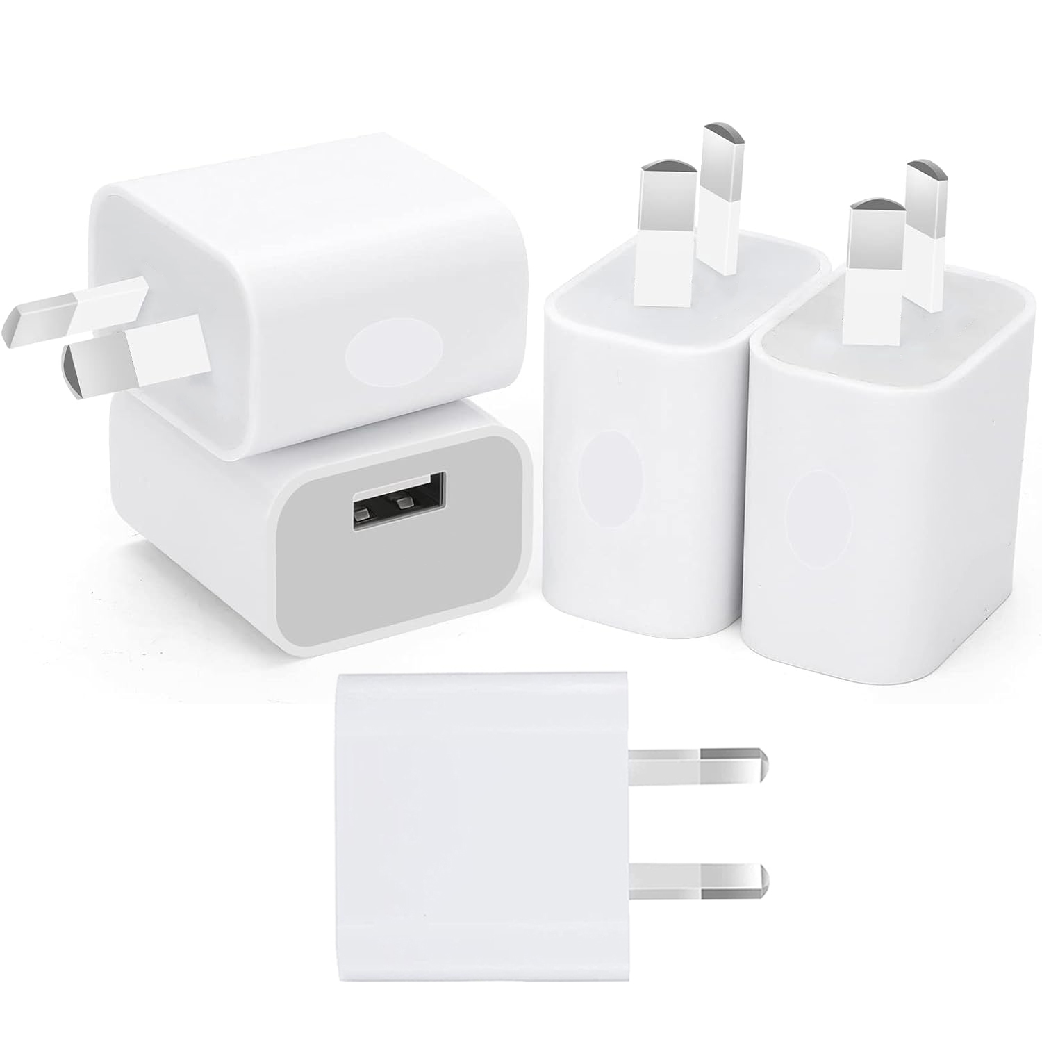 Cargador de pared USB Universal para teléfono, cabezal de carga estándar australiano para iPhone, viajes, Australia, Nueva Zelanda, AU, 1/5 Uds.